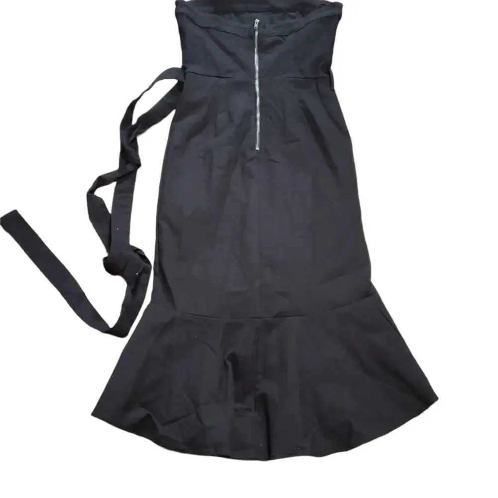 VICI Presentation Cotton Strapless Ruffles Midi Dress MEDIUM - Picture 15 of 16